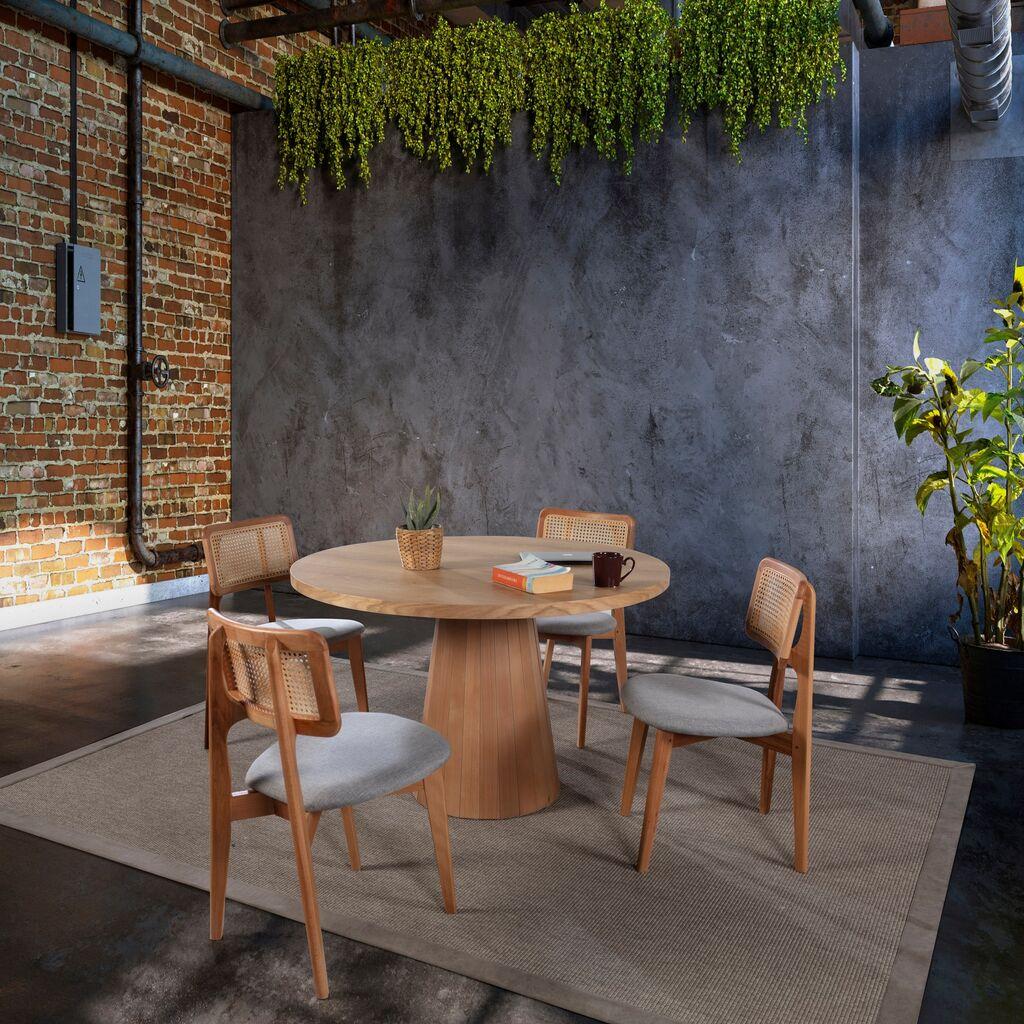 Hanah Home Trpezarijski sto i stolice Albero146, 120x75x120 cm, 4 stolice, Smeđa