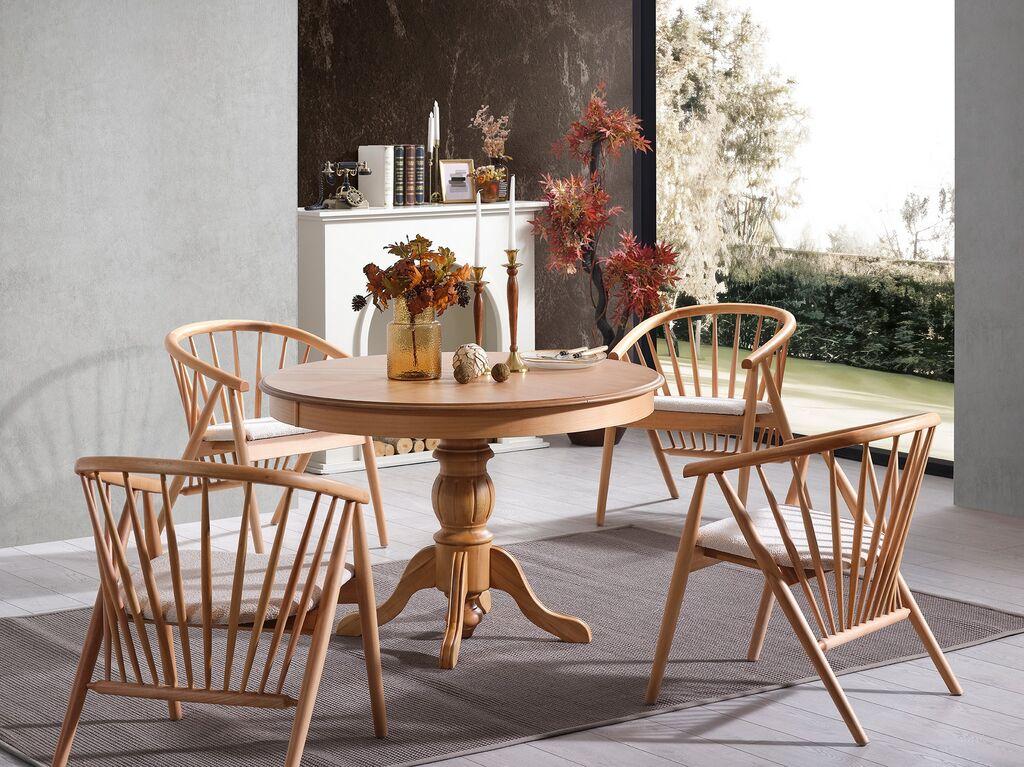 Hanah Home Razvlačivi trpezarijski sto Eva, 118-158x75 cm, Smeđa