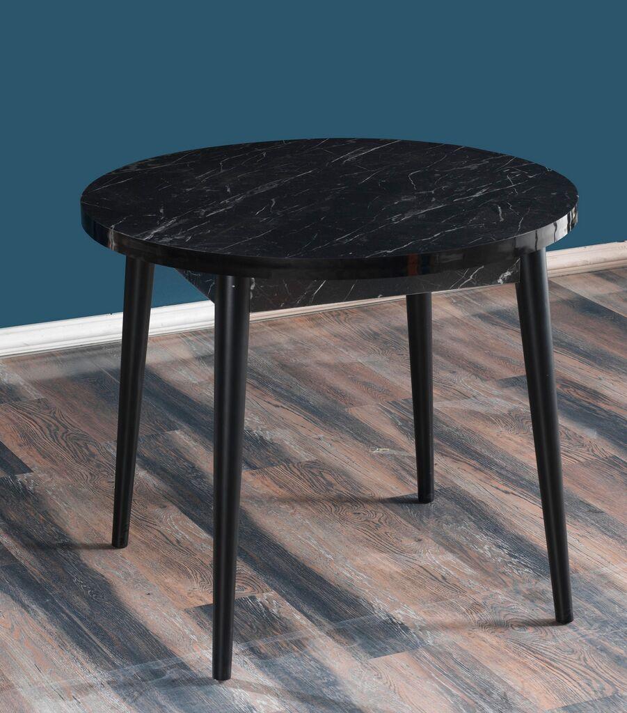 Hanah Home Trpezarijski sto Stil Bendir, 90 cm, Crni