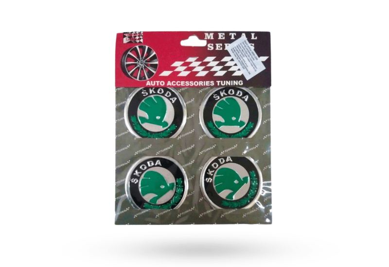 Amblemi silikonski Škoda, fi55mm, 4 komada, Zeleni