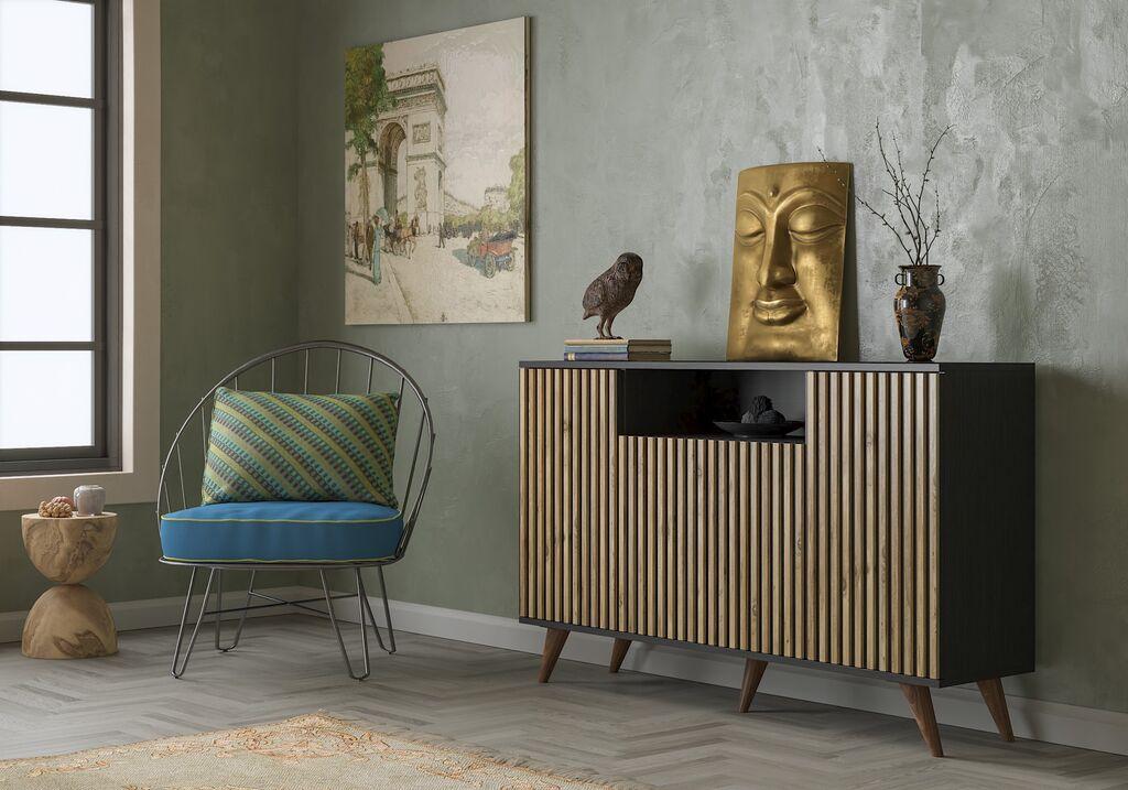 Hanah Home Konzolni sto FRN-9004-1, 140x91x35 cm, Smeđe-crna