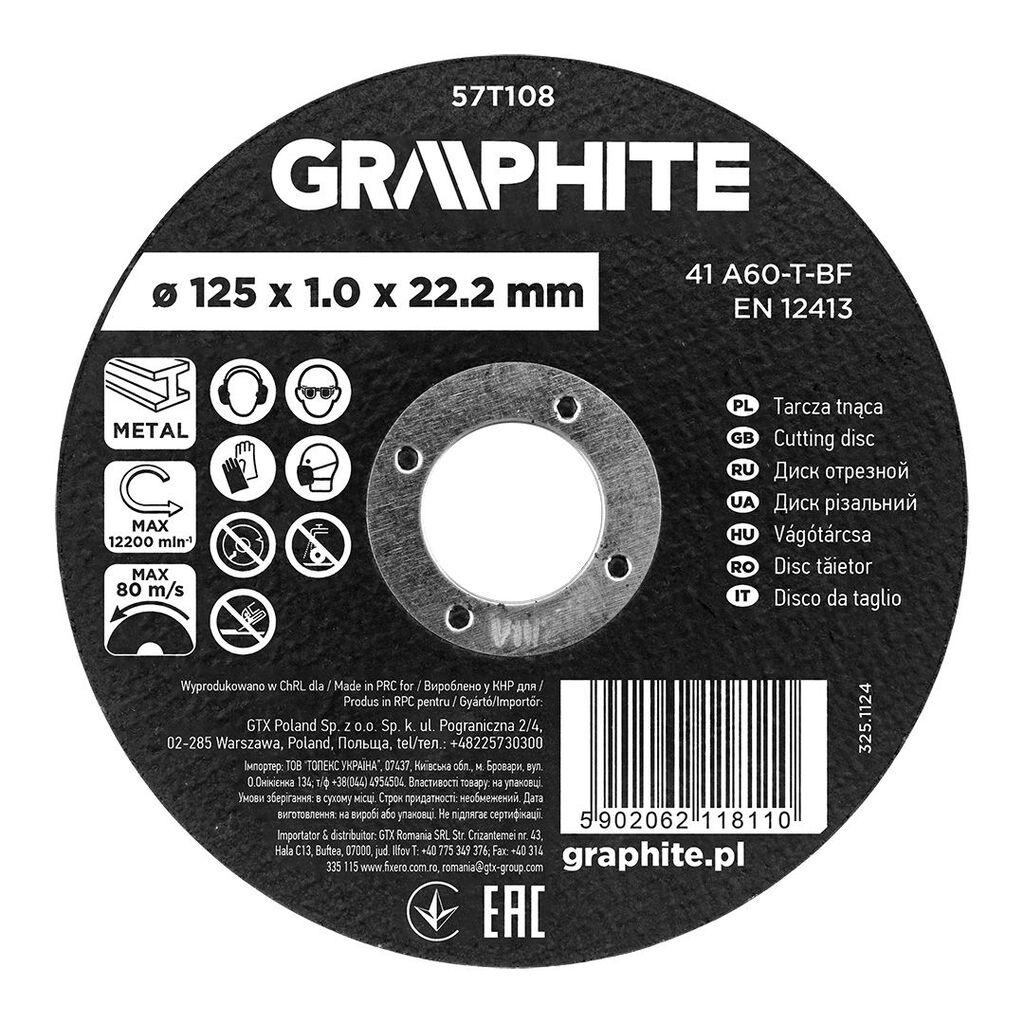 Graphite Rezna ploča za metal 57T108, 125x1,0x22,2 mm, A60-T-BF