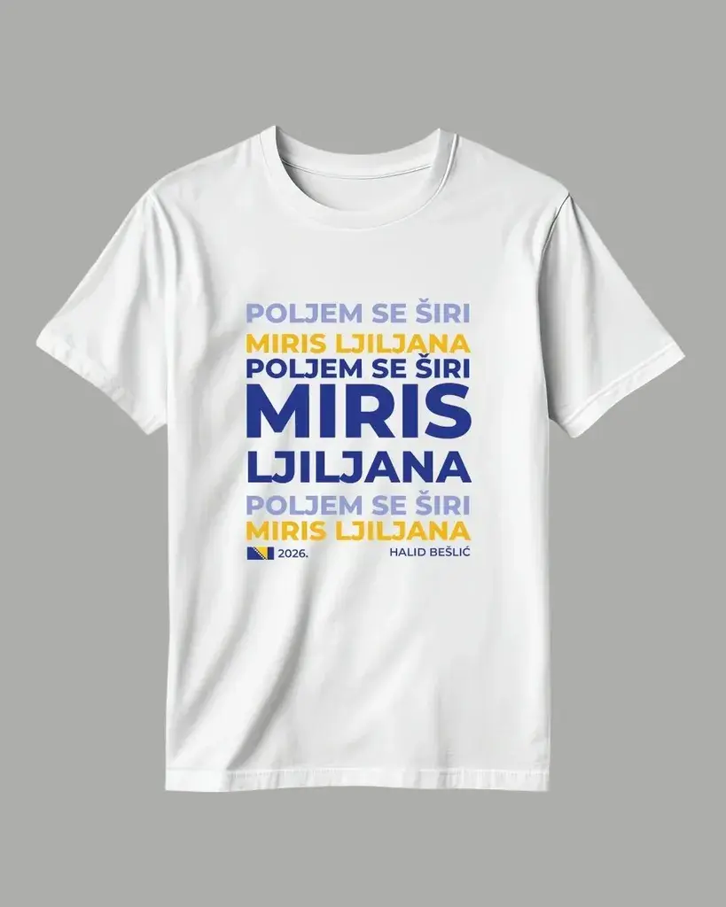 Alma Ras Muška majica sa natpisom, Bijela