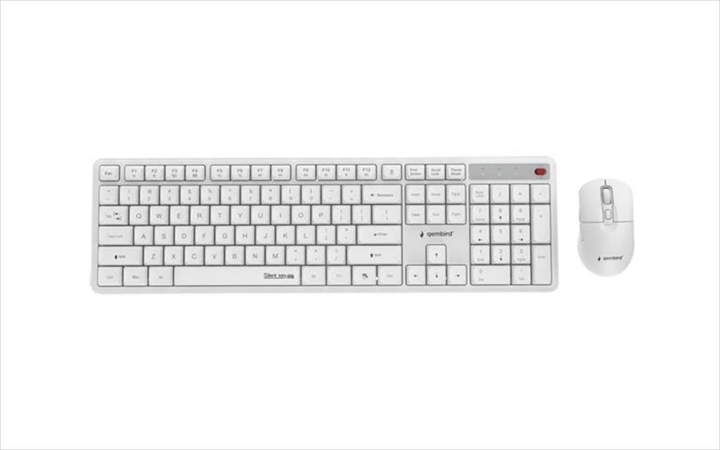 GEMBIRD bežični set tastature i miša SILENT KEY PRO, KBS-WMS-01-W, bijela