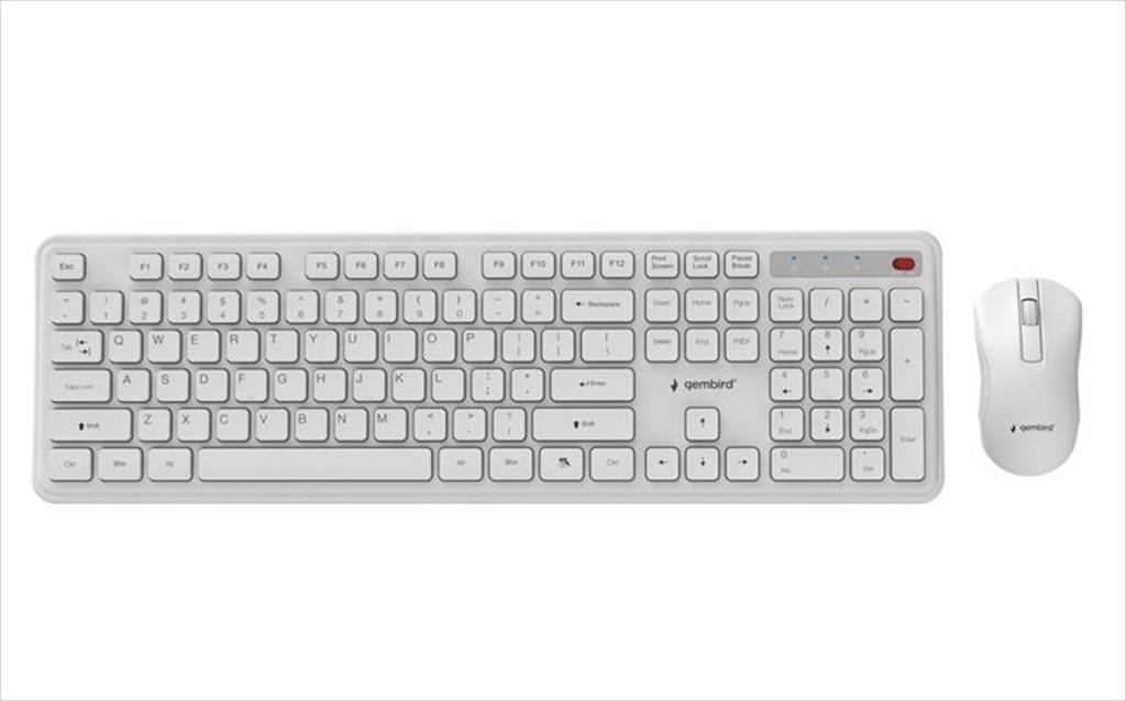 GEMBIRD bežični set tastature i miša SLIM PRO, KBS-WPS-01-W, bijela
