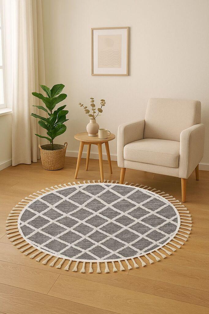 Conceptum Hypnose tepih Bukle 1409, H80 cm, sivo-bijeli