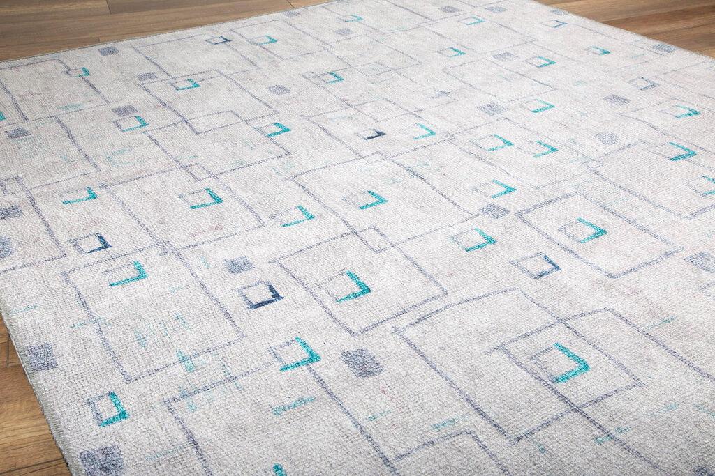 Conceptum Hypnose tepih Ada Gonul -AL 380, 140x190 cm, tirkizno-siva