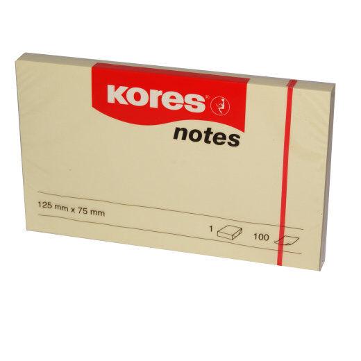 Kores Samoljepljivi listići, 125x75mm, 100 listića, Žuti