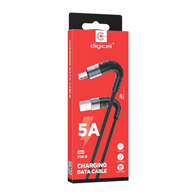 Digicell Kabl Xpress USB Lightning 5A, Crni