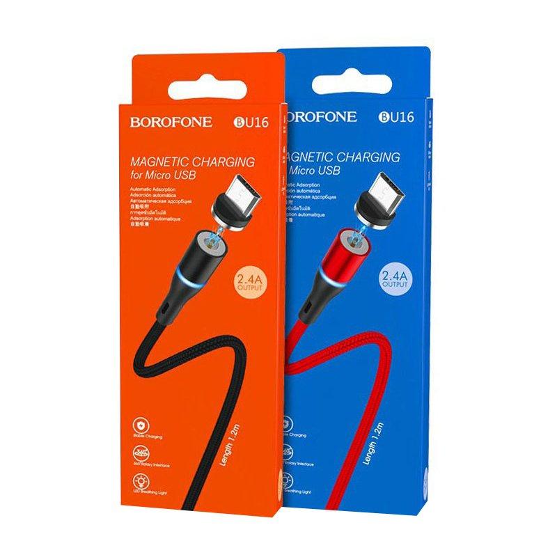 Borofone Magnetni USB kabl Micro  BU16, Crveni
