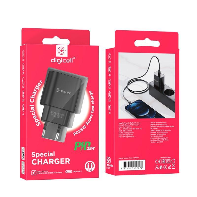 Digicell Poseban punjač PD 25W, Crni