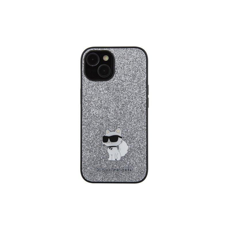 Karl Lagerfeld Maska sa fiksiranim šljokicama Choupette metal za Samsung S24, Srebrna