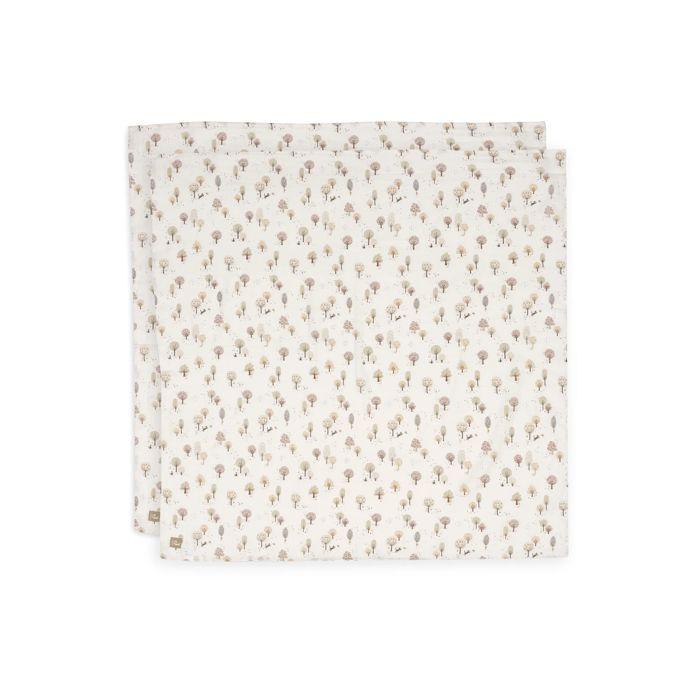 Jollein Set od 2 Muslin pelene za povijanje Tiny Park, Bijele