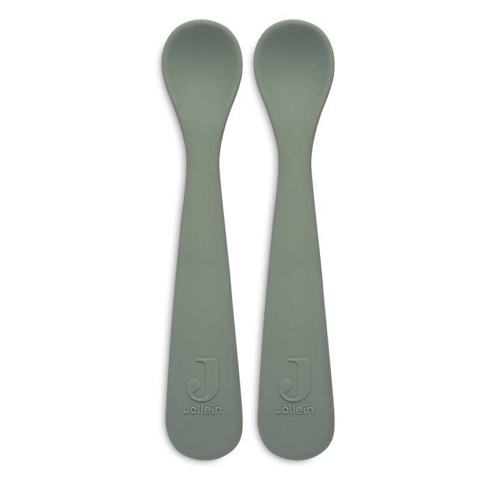 Jollein Set od 2 silikonska kašikica Ash Green, Siva
