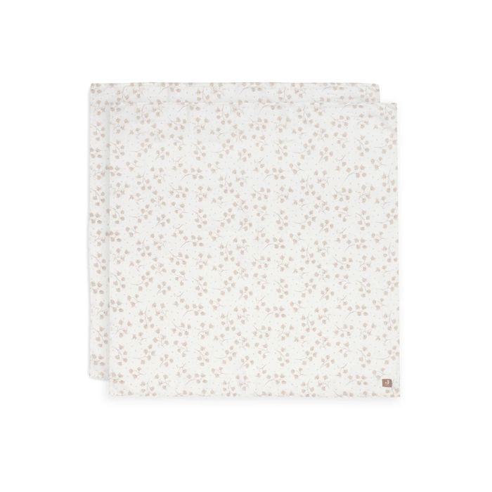 Jollein Set od 2 Muslin pelene za povijanje Leafy Dreams, Bijele