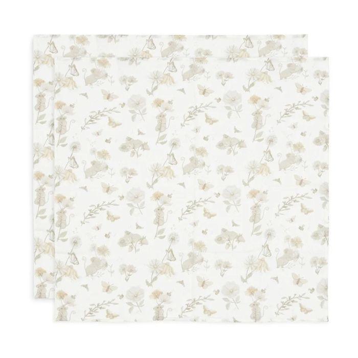 Jollein Set od 2 Muslin pelene Dreamy Mouse, Bijele