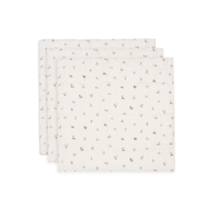 Jollein Set od 3 Muslin pelene Animal Friends, Bijele