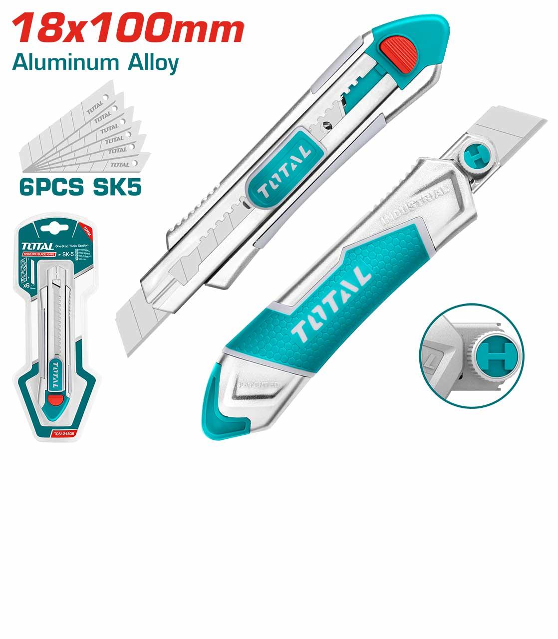 Totalni skalpel TG5121806, aluminijum, 18 mm