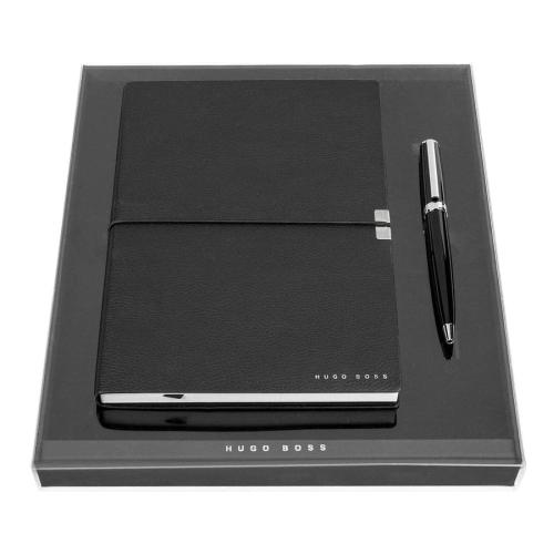 HUGO BOSS Set, Notes A5 + Olovka, Plava M Refill, HPBH124A, Crna