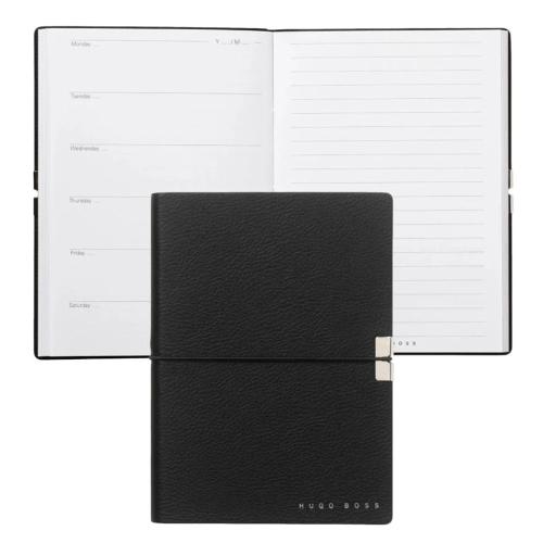 HUGO BOSS bilježnica, A5, 100g, 80 listova, linirana, Elegance Storyline, HNH124AA, crna