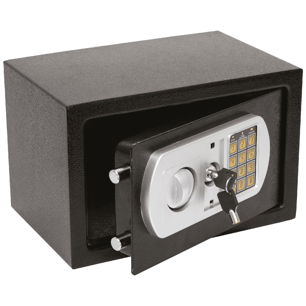 Home Sef SAFETREZOR, PIN code pristup, Zaključavanje s ključem, Crni