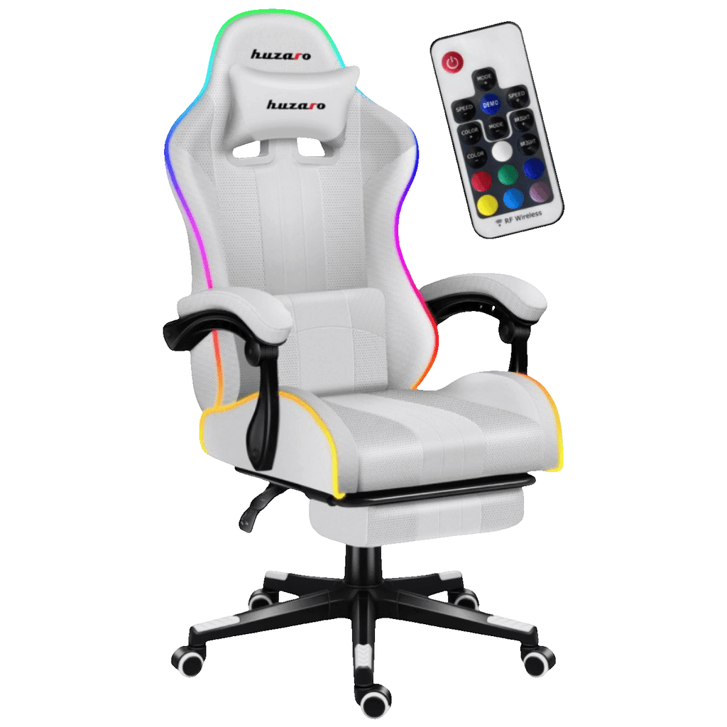 Huzaro Gaming stolica Force 4.7 white rgb, RGB, Daljinski upravljač, Bijela