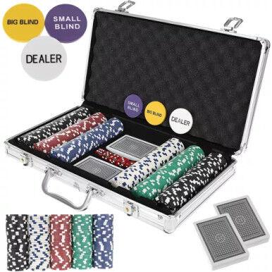 Malatec Poker set u kutiji 23528, 300 žetona, Srebrna boja