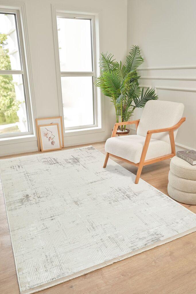 Conceptum Hypnose tepih Kadifem Kd010, 120x300 cm, bijeli