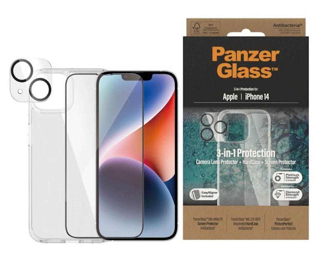 Panzerglass Set zaštite za mobitel iPhone 14, Maska, Zaštitno staklo, Okvir za kameru