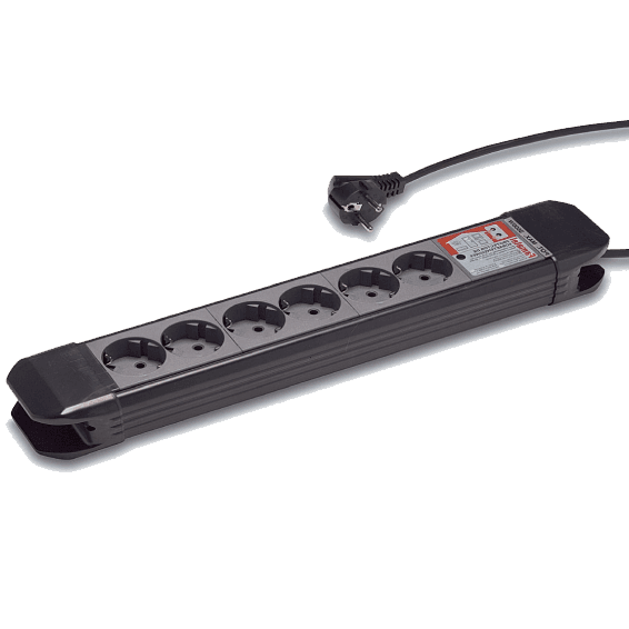 Famatel Produžni kabl 6 utičnica 23612, 1.5m, prekidač, 1.5mm², Crni