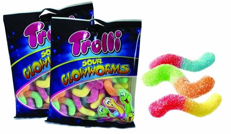 Trolli Bombone Kiseli svjetlucavi crvi, 100g
