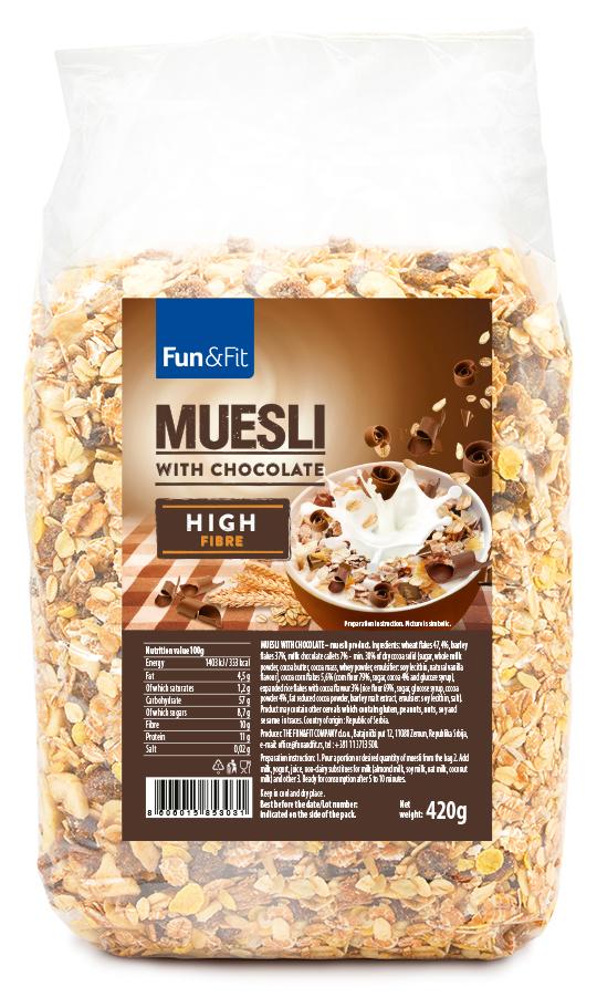 Fun&Fit Musli s čokoladom, 420g