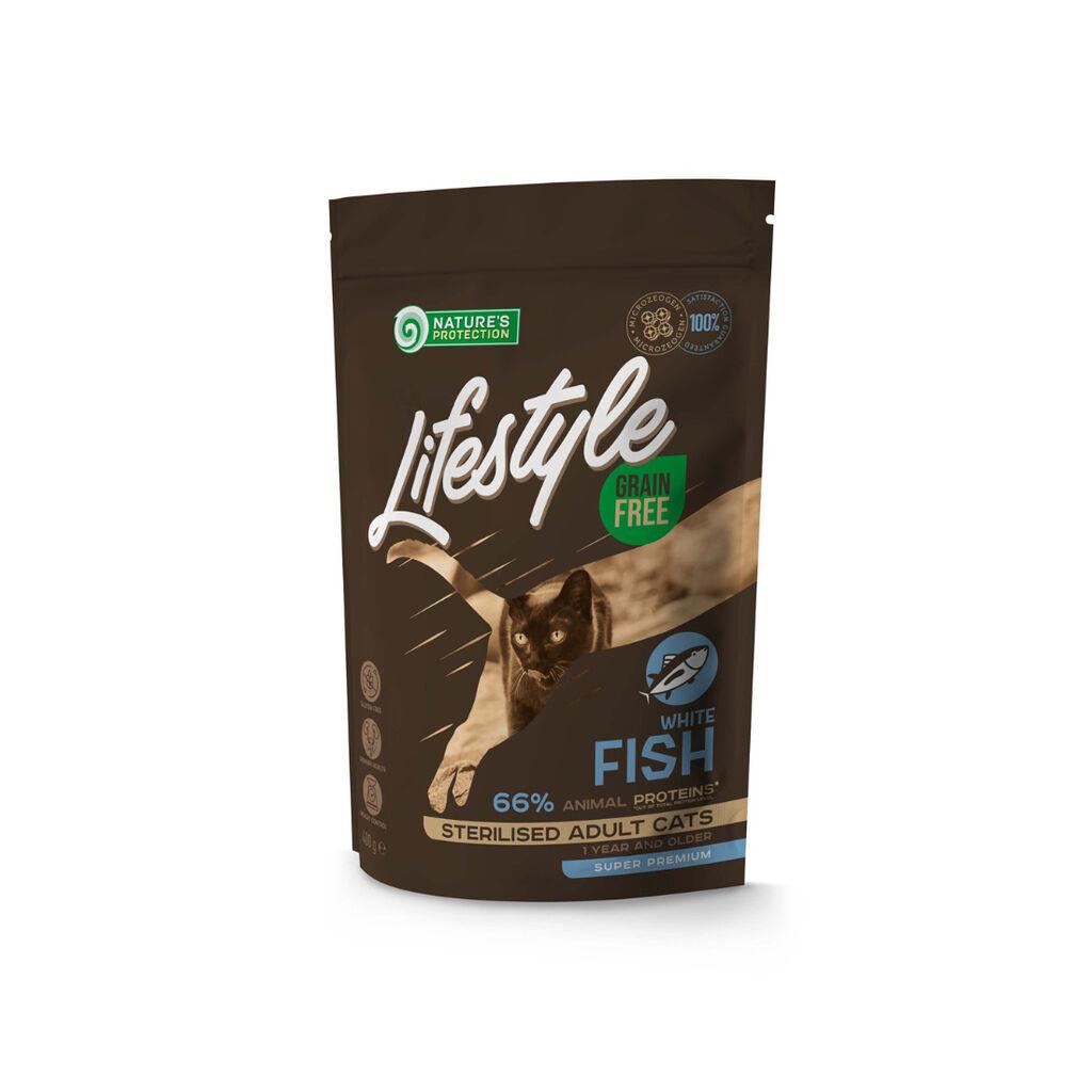Nature's Protection Hrana za mačke Lifestyle Sterilised, Bijela Riba, 400 g