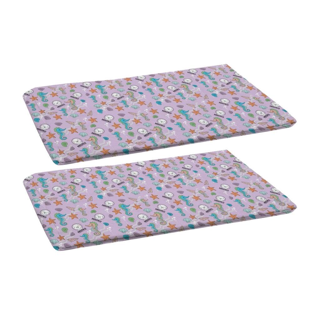 Misoko Višekratne prostirke za štence sa morskim konjićima, 40x50 cm, 2 komada, Roze