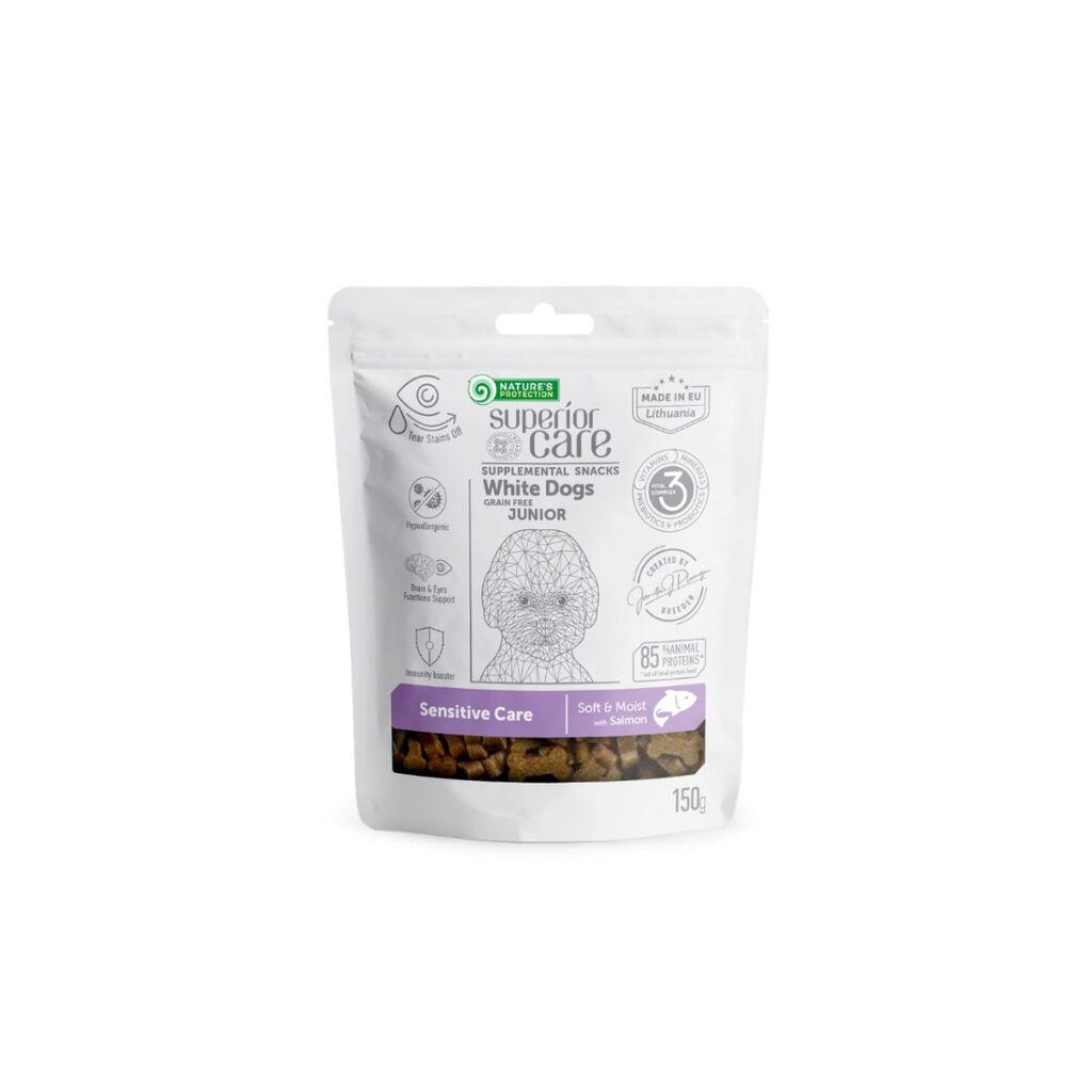 Nature's Protection Poslastice za bijele pse Sensitive Care Junior, Losos, 150 g