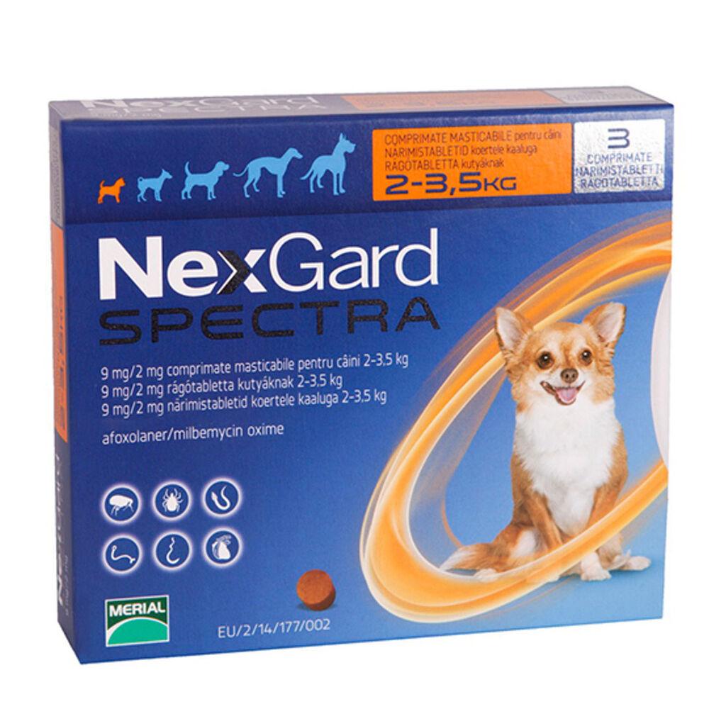 Nexgard Zaštita za pse Spectra XS 2-3.5kg Zaštita protiv unutrašnjih i vanjskih parazita