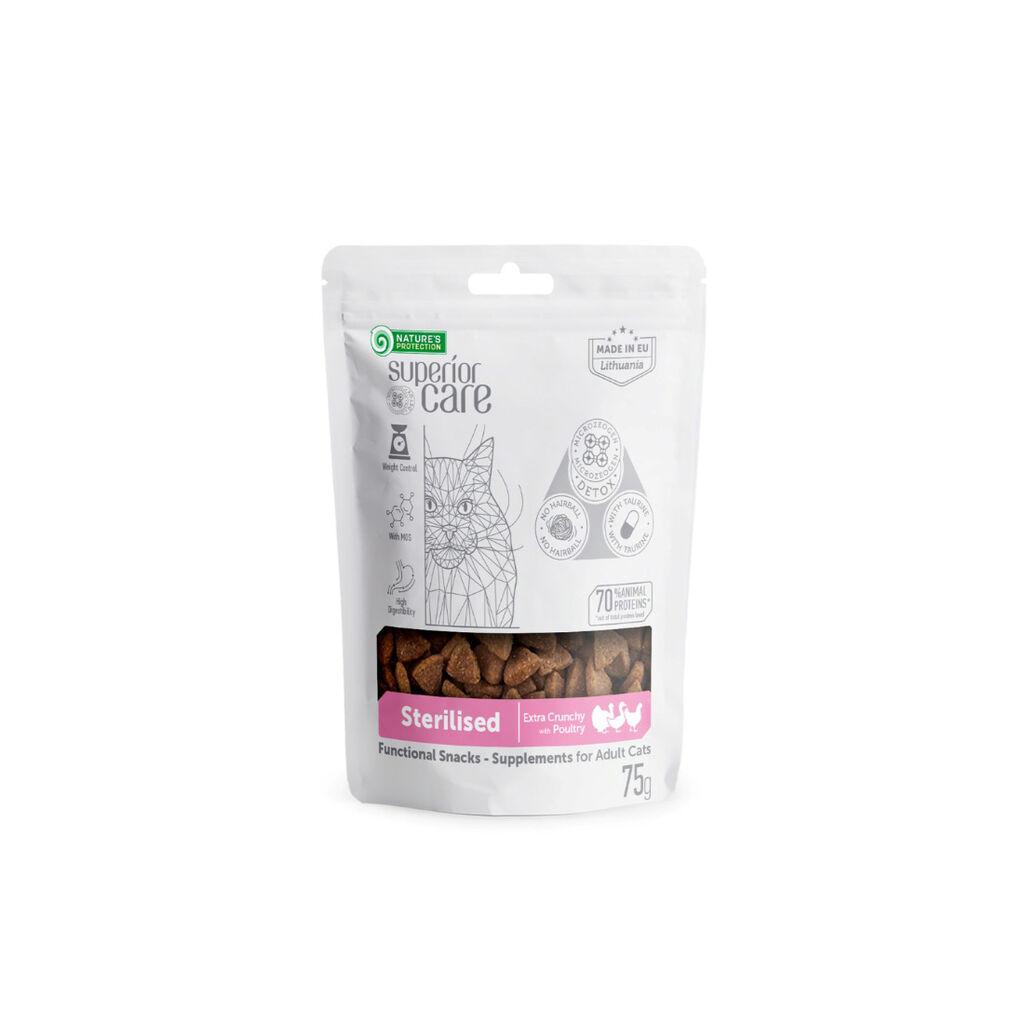 Nature's Protection Poslastice za sterilisane mačke Superior Care Sterilised, Piletina, 75 g