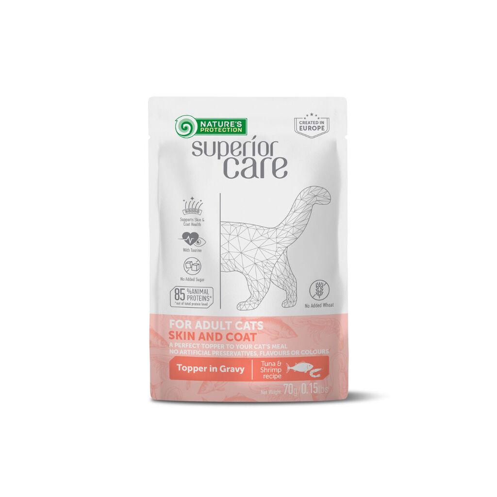 Nature's Protection Hrana za mačke Superior Care Skin and Coat, Tuna i Račići u umaku, 70 g