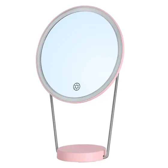 LED ogledalo za šminkanje RM289-DL, 360°, 1200mAh, Roze