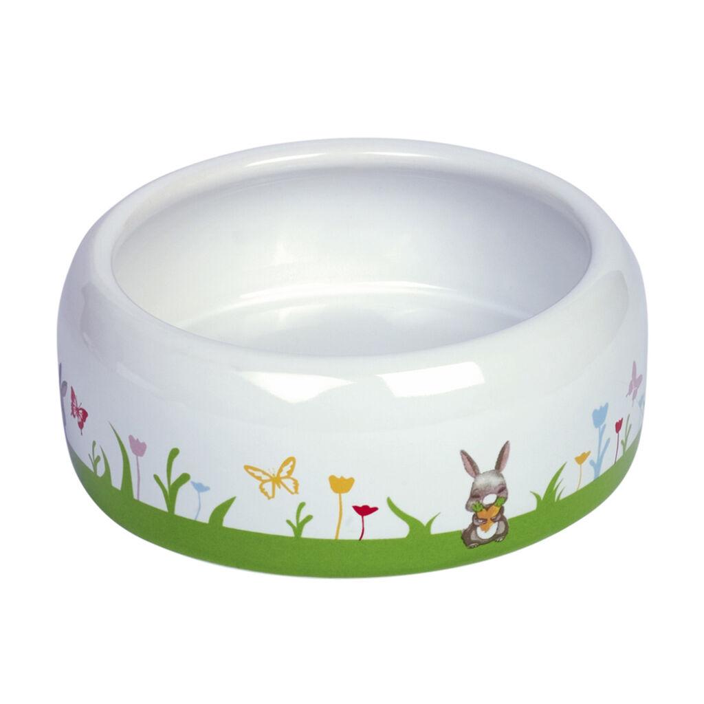 Nobby Keramička posuda za zečeve Flower bijela14x5.5 cm 500 ml