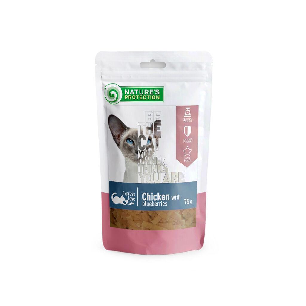 Nature's Protection Poslastice za mačke, Piletina i borovnice, 75 g