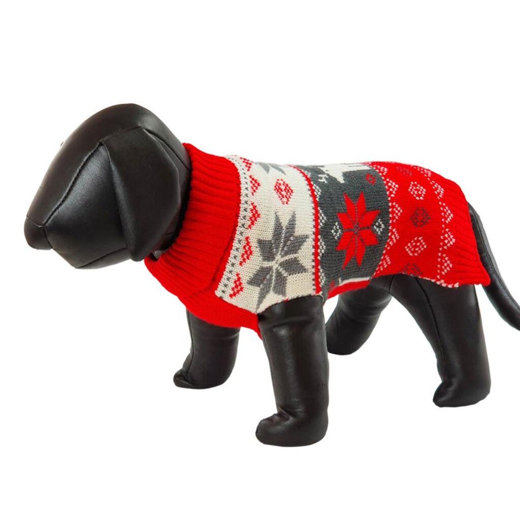 Nobby Džemper za pse Xmas Snowflake, 35 cm, Crveni
