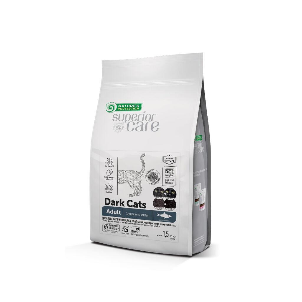 Nature's Protection Hrana za mačke crne dlake Superior Care, Haringa, 1.5 kg