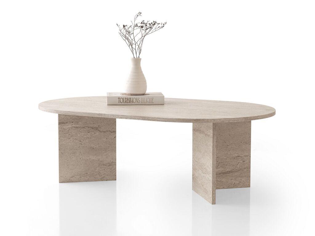 Hanah Home Club sto Oscar-9544, 128x42x80 cm, Krem