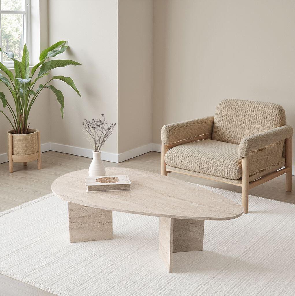 Hanah Home Club sto Flap-9542, 139,5x42x79,5 cm, krem