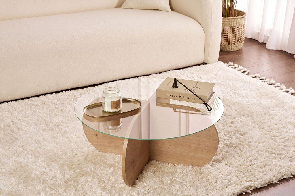 Nordure Klub sto Aeris, 75x35x75 cm, Boje hrasta