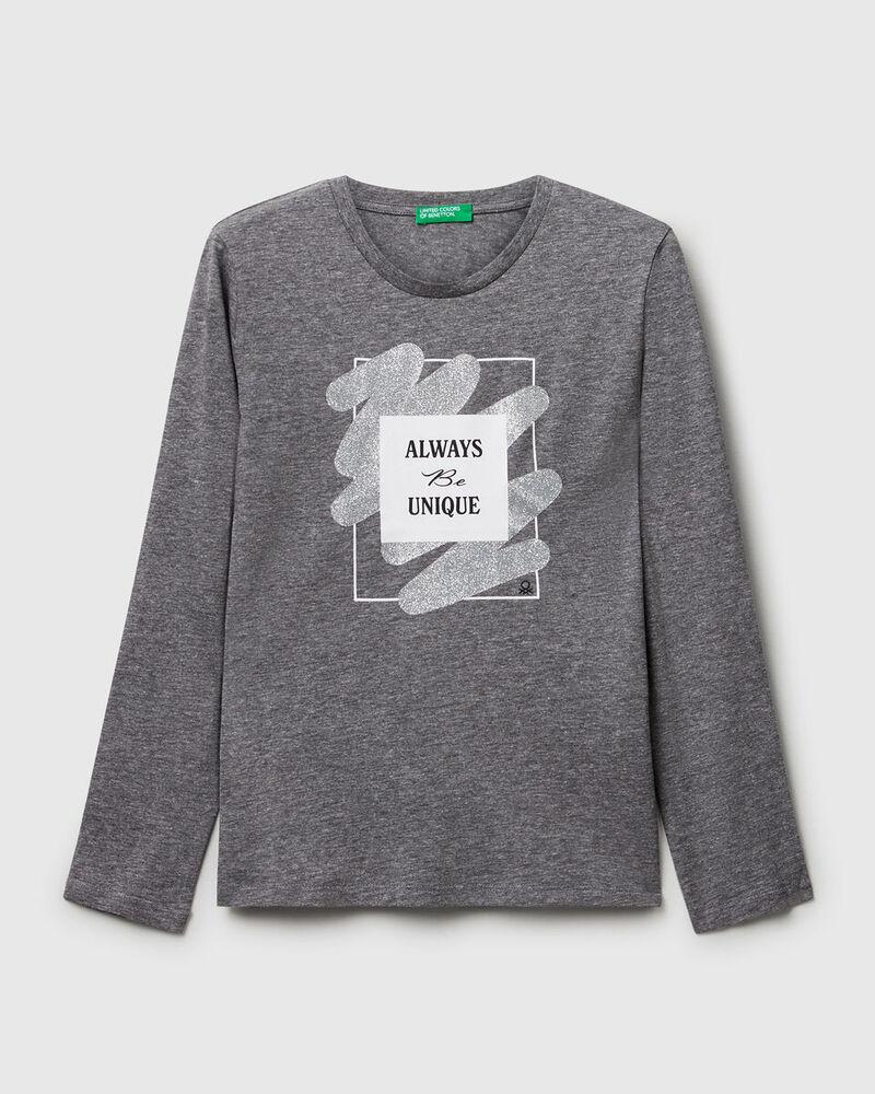 Benetton Majica dugih rukava za djevojčice 35RYC10QEG-507-M, Siva