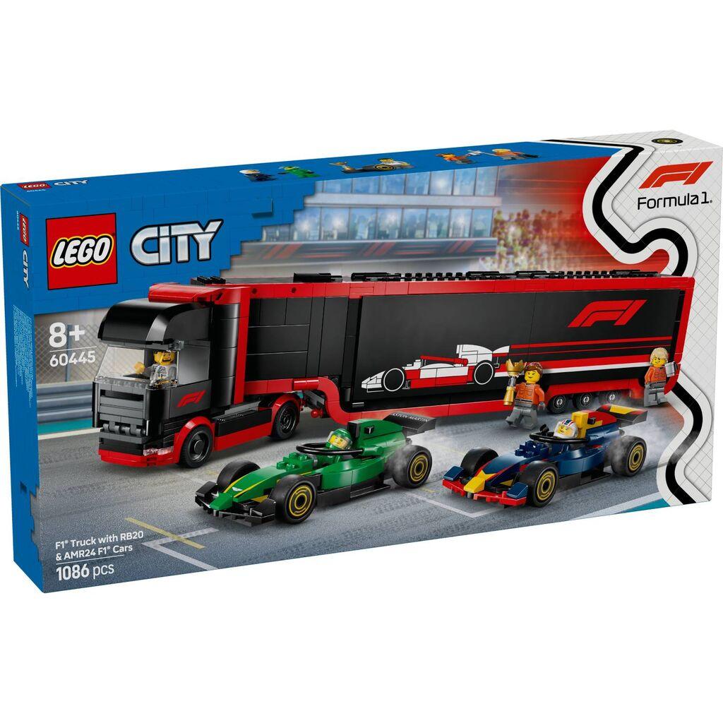 LEGO City F1 kamion sa RB20 i AMR24 F1 formulama 60445
