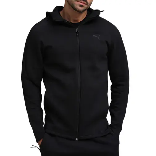 Puma muška Evostripe core fz majica s kapuljačom, crna