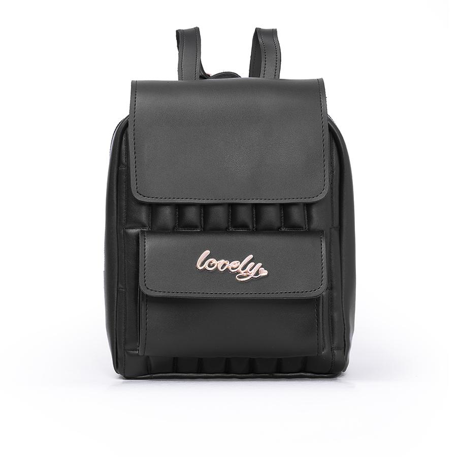 Lovely Bag Bruna - Crni Ruksak, Zlatni Metal